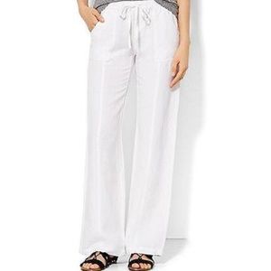 NYC white linen pants